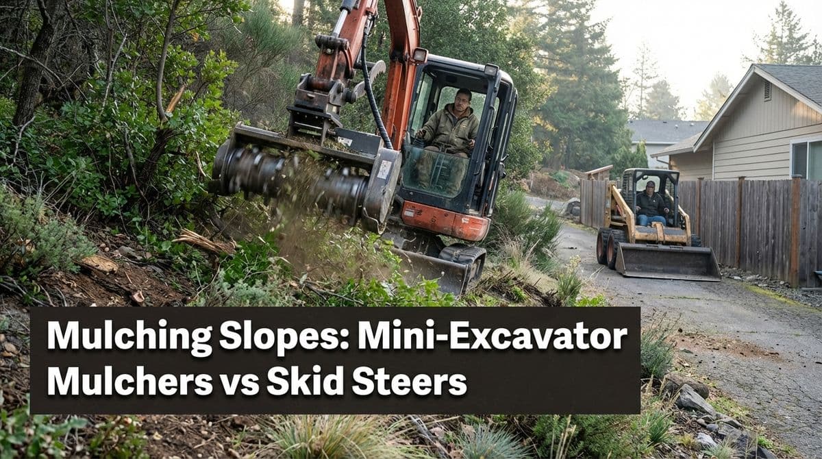 Mulching Slopes: Mini-Excavator Mulchers vs Skid Steers image